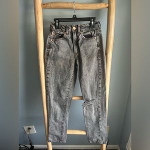 Garage mid rise ripped mom jeans.